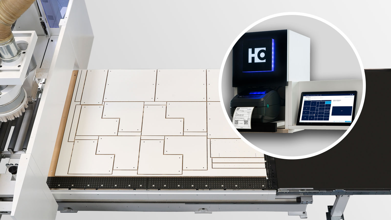 Nesting Production Set - Flexible retrofitting: Easy to use in conjunction with all HOMAG nesting machines, regardless of year of manufacture and series.