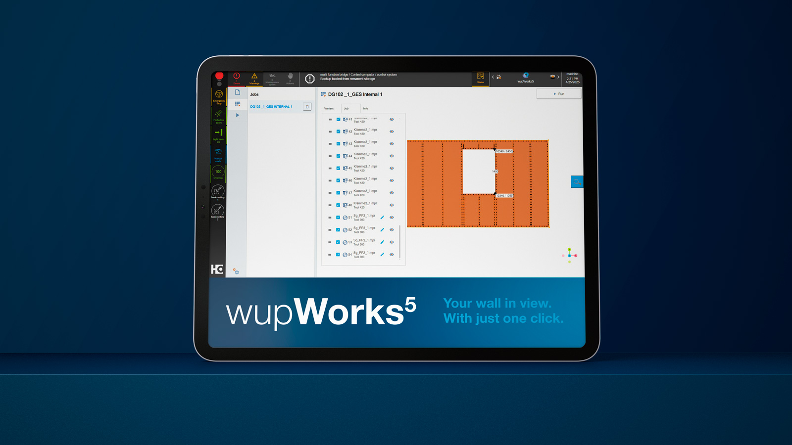 Web-based application: The browser-based application option, e.g. on a tablet, can increase production efficiency. This saves you walking distances and valuable time in your production process.